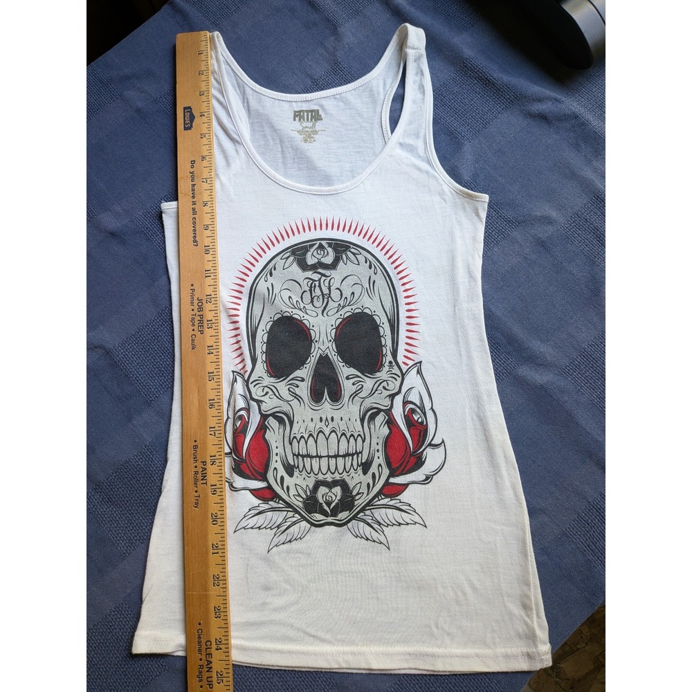Fatal Tank Top Women S Sugar Skull Tattoo Art Rocker Edgy Streetwear Skater - Picture 5 of 7